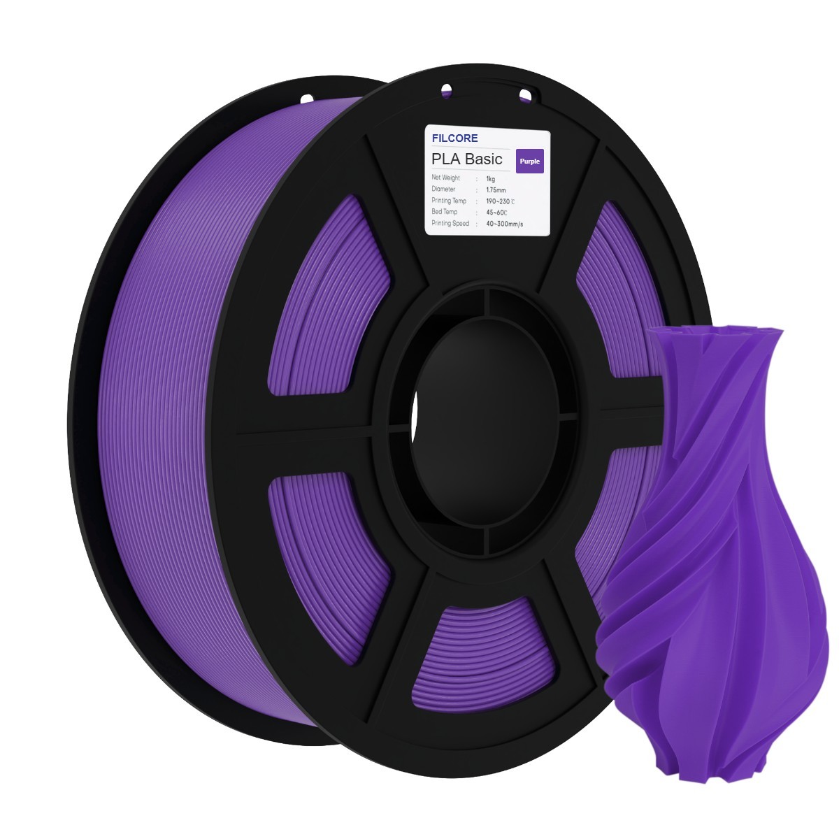 FILCORE PLA Basic nhựa cuộn in 3D không lõi màu Tím